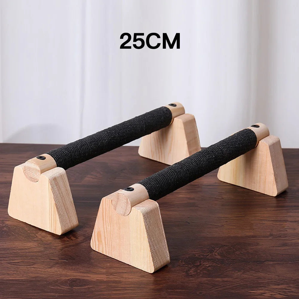 Premium Rubberwood Push-Up Stands (Pair) – Wooden Parallettes for Push-Ups, Russian Dips, Calisthenics & Home Gym Training