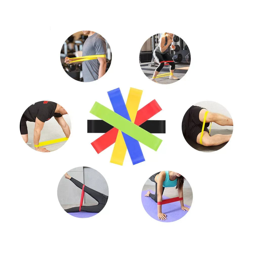 5pcs Resistance Bands Set Color Coded Non Slip Elastic Loop Bands for Yoga Pilates Strength Training Home Gym Workout Fitness