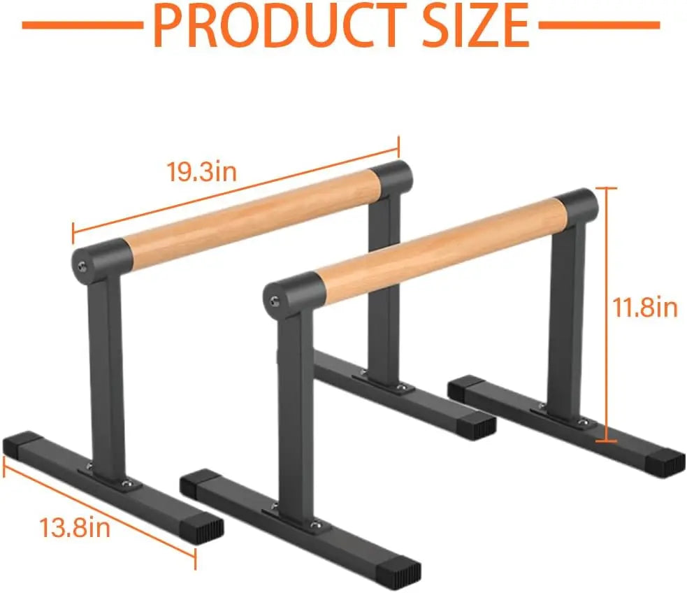 Wooden Parallel Bar & Dip Bar, 500lbs Capacity, Push-up Bar for Handstand, L-Sit, Gymnastics, Home Gym Strength Training