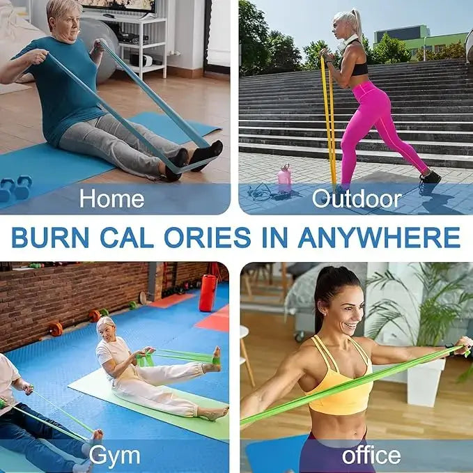 4-Level Yoga Resistance Bands Set (4 Pack) – 1.5m Stretch Exercise Bands for Strength Training, Yoga, Pilates & Physical Therapy