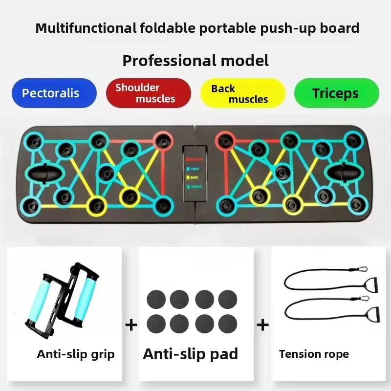 Portable Multi-Functional Push-Up Board Set - Foldable Sports Equipment - Home Gym Muscle Strength Machine - Pistol Support