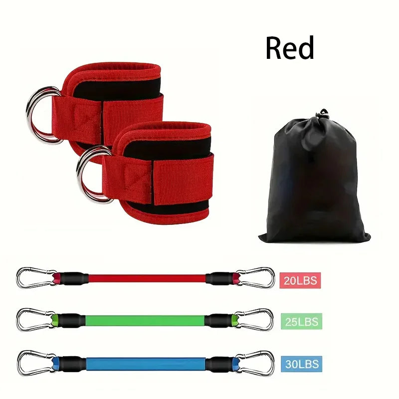 5pcs Ankle Resistance Bands Set With Adjustable Straps For Strength Training, Leg And Butt Exercises, Glute Training, Keeping In Perfect Shape, Yoga Pull Bands - Mesh Carrying Bag Included