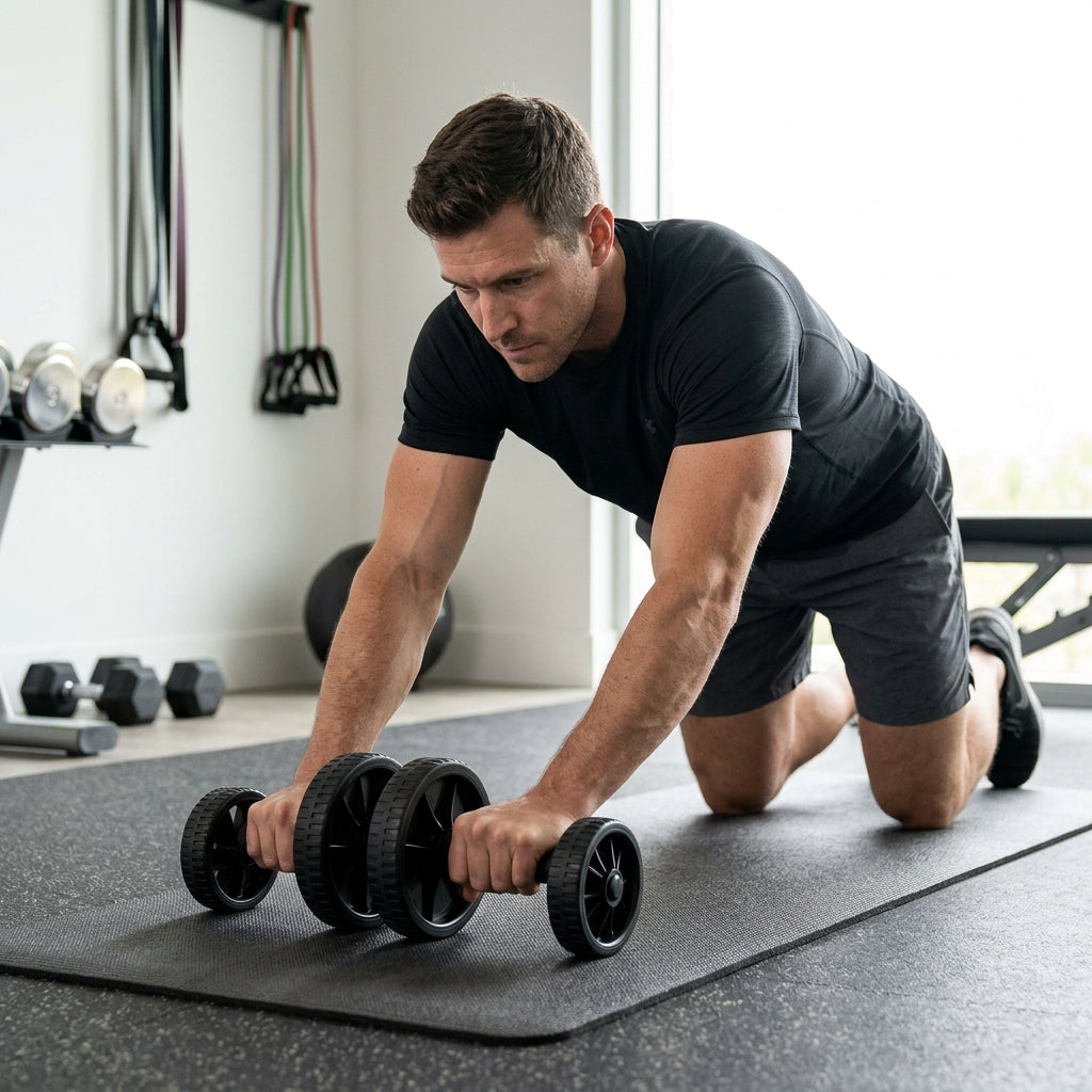 6-Wheel Ab Roller – Automatic Rebound Core & Abdominal Trainer