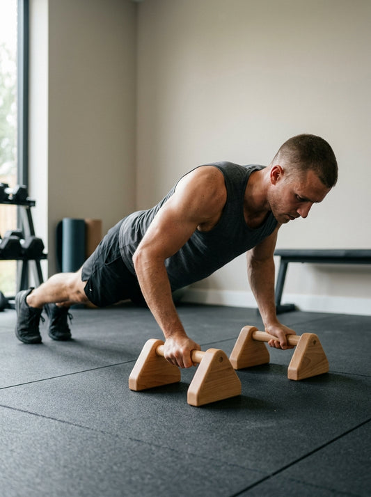 Wooden Push-Up Bars – Anti-Slip Strength Training Handles