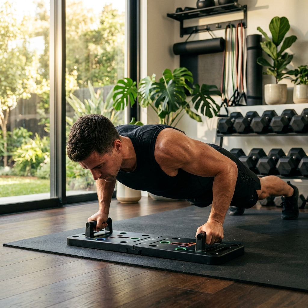 Progression Fitness Foldable Push Up Board | Multifunctional Home Gym Workout Board for Full Body Strength Training