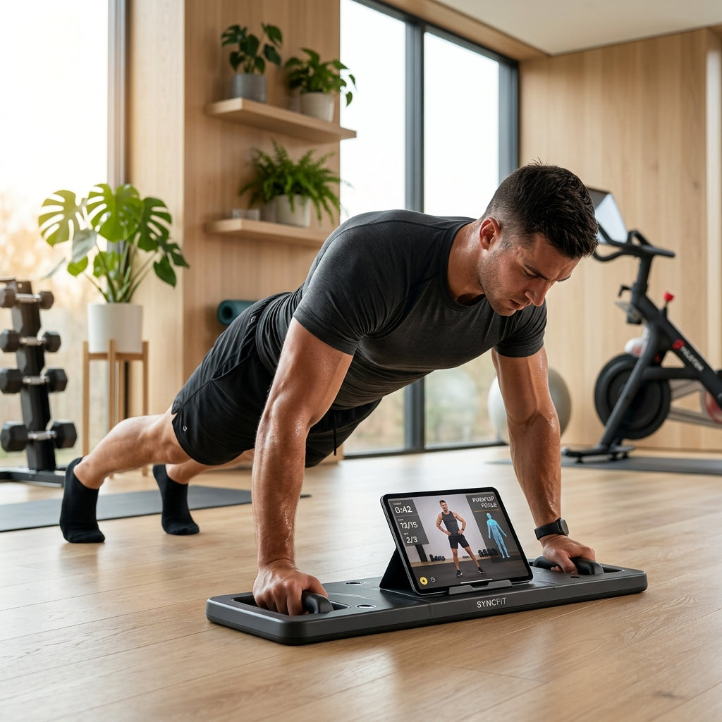 Smart Push Up Board with Tablet Holder | Portable Home Gym Training System