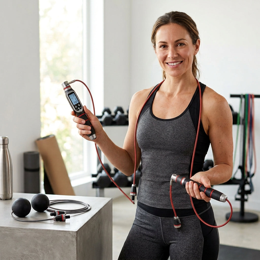 Dual-Purpose Smart Jump Rope with Digital Counter – Cordless & Steel Wire Skipping Rope