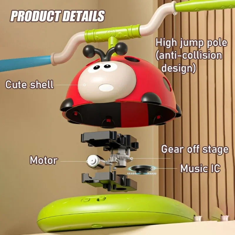 3 In 1 Ladybug Sensory Training Skipping Rope Toss Machine Stomping Launcher Gym Jumping Sports Indoor Outdoor Toy Kids Gift