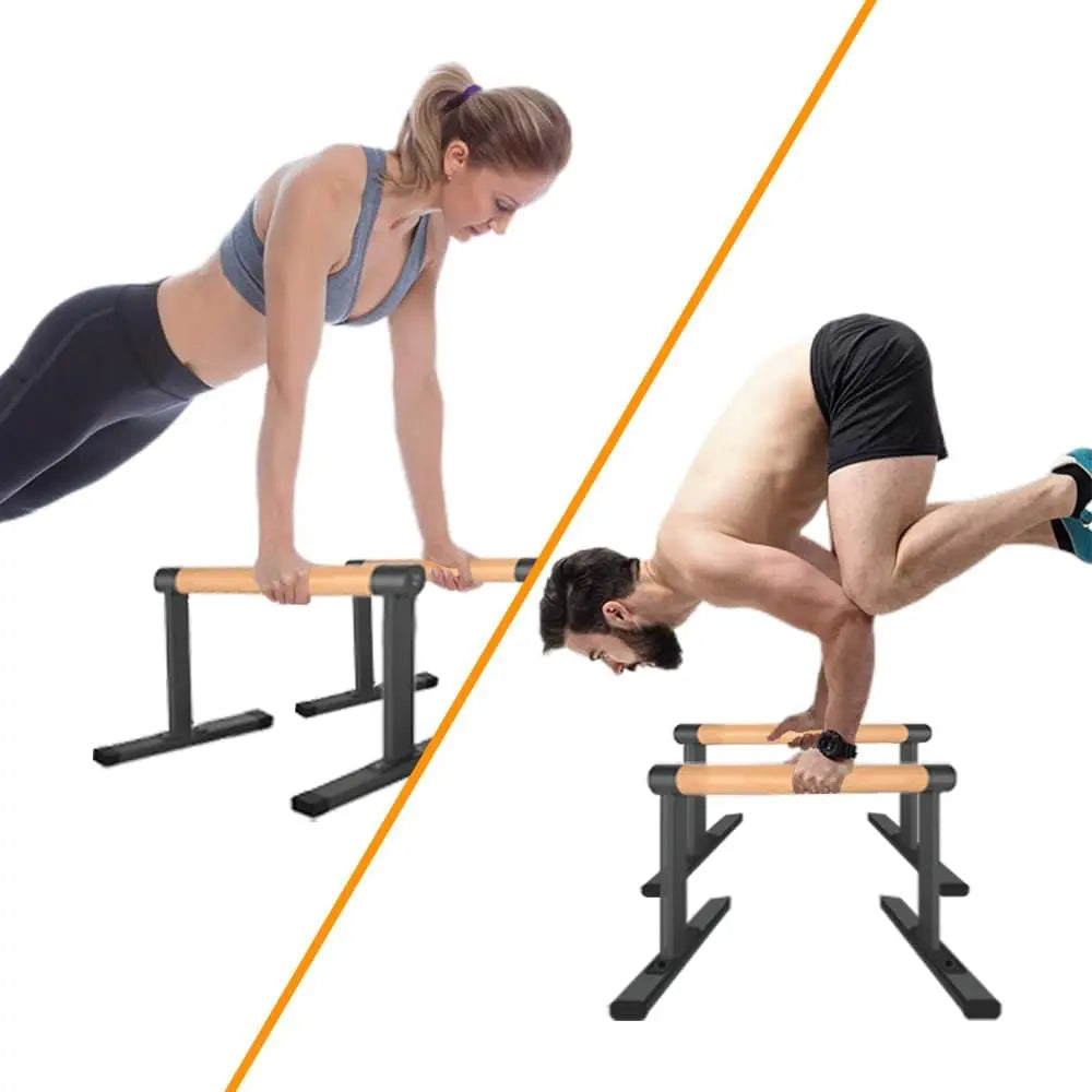 Wooden Parallel Bar & Dip Bar, 500lbs Capacity, Push-up Bar for Handstand, L-Sit, Gymnastics, Home Gym Strength Training