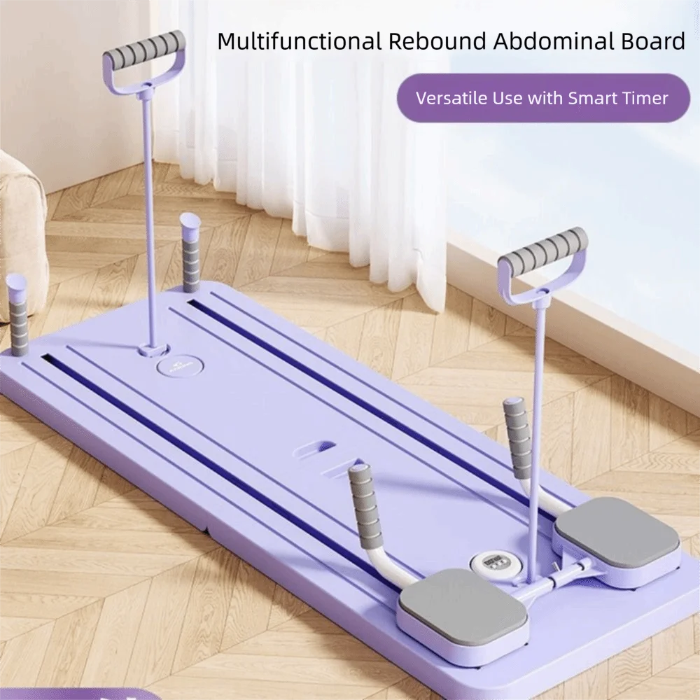 Leg & Arm Toner Fitness Abdominal Exercise Board Foldable Adjustable Push-up Automatic Rebound Board with Tension Rope