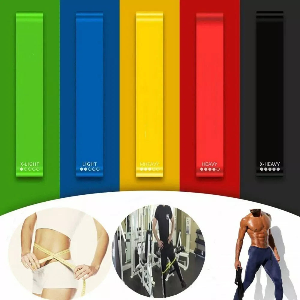 5pcs Resistance Bands Set Color Coded Non Slip Elastic Loop Bands for Yoga Pilates Strength Training Home Gym Workout Fitness