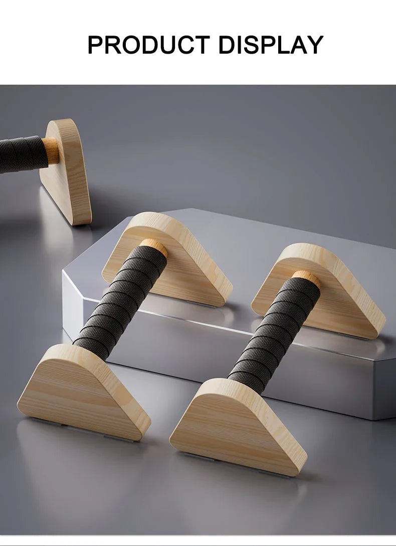 2pcs Wooden Push-up Bar Stands Gym Push Ups Rack Board Fitness Exercise Body Building Training Handstand Parallel Rod