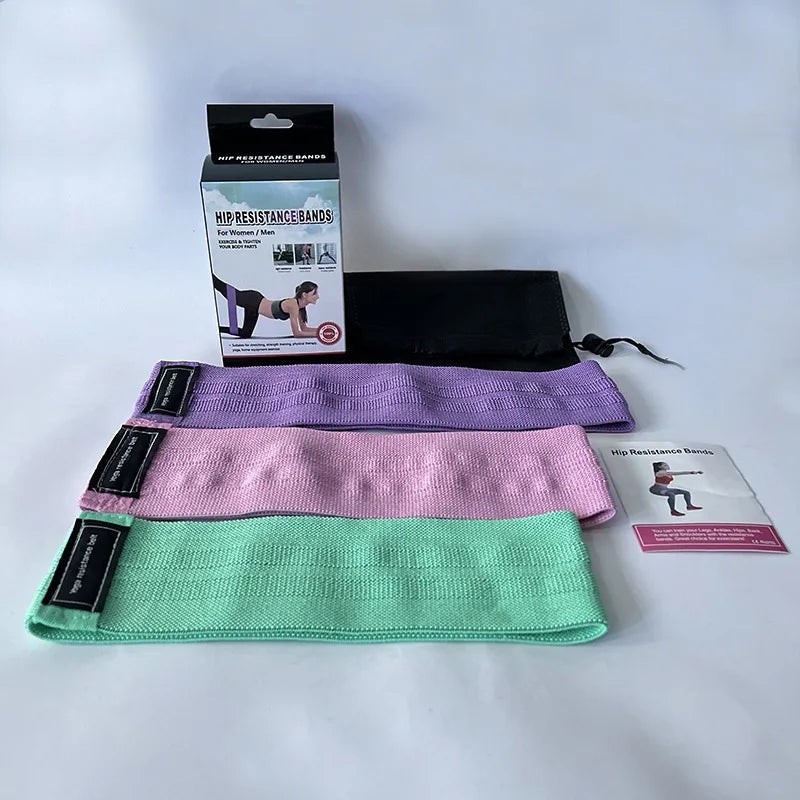 Fabric Resistance Hip Booty Bands Glute Thigh Elastic Workout Squat Circle Stretch Fitness Strips Loops Yoga Gym Equipment 3Pcs