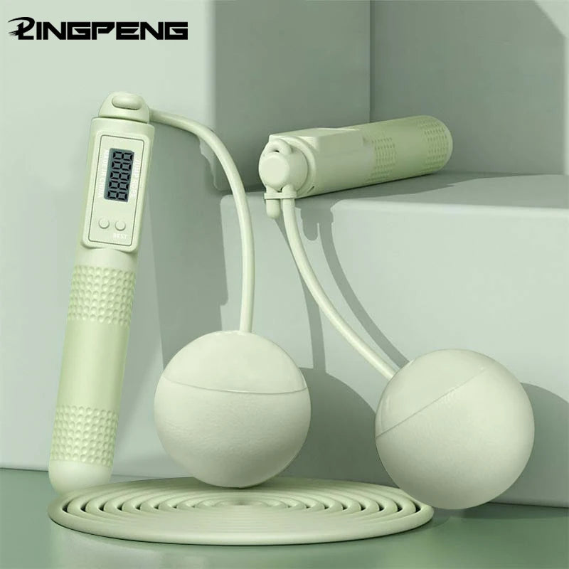 Dual-Purpose Smart Jump Rope with Digital Counter – Cordless & Steel Wire Skipping Rope
