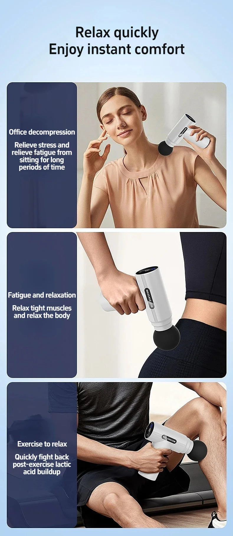USB Mini Massage Gun Fascia Machine Muscle Relaxation Vibrating Gun Rod Massage Fitness Equipment Neck Grab Fascia Gun