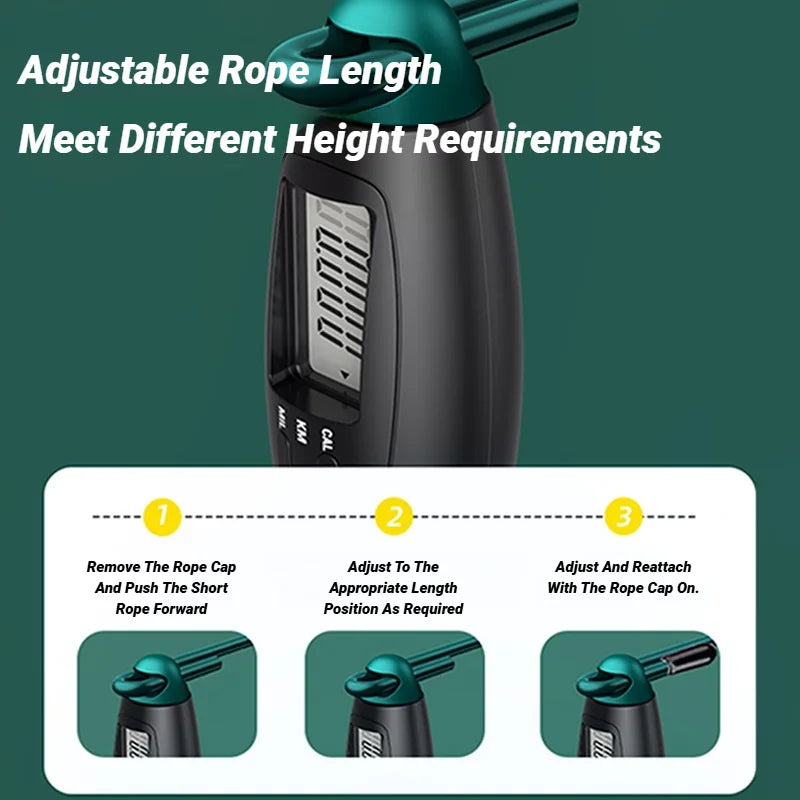 Counting Jump Rope with Digital Counter Adjustable Steel Skipping Rope for Cardio & Fitness