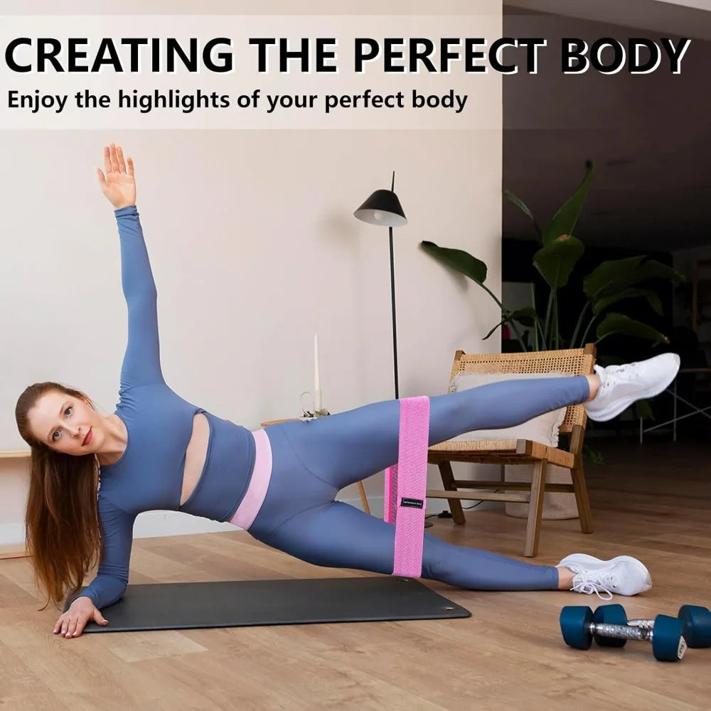 Progression Fitness Fabric Resistance Bands Set | 3-Level Exercise Bands for Glute, Leg & Full Body Workouts