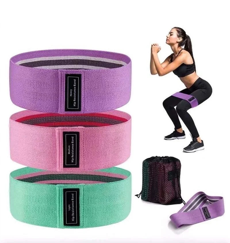 Fabric Resistance Hip Booty Bands Glute Thigh Elastic Workout Squat Circle Stretch Fitness Strips Loops Yoga Gym Equipment 3Pcs