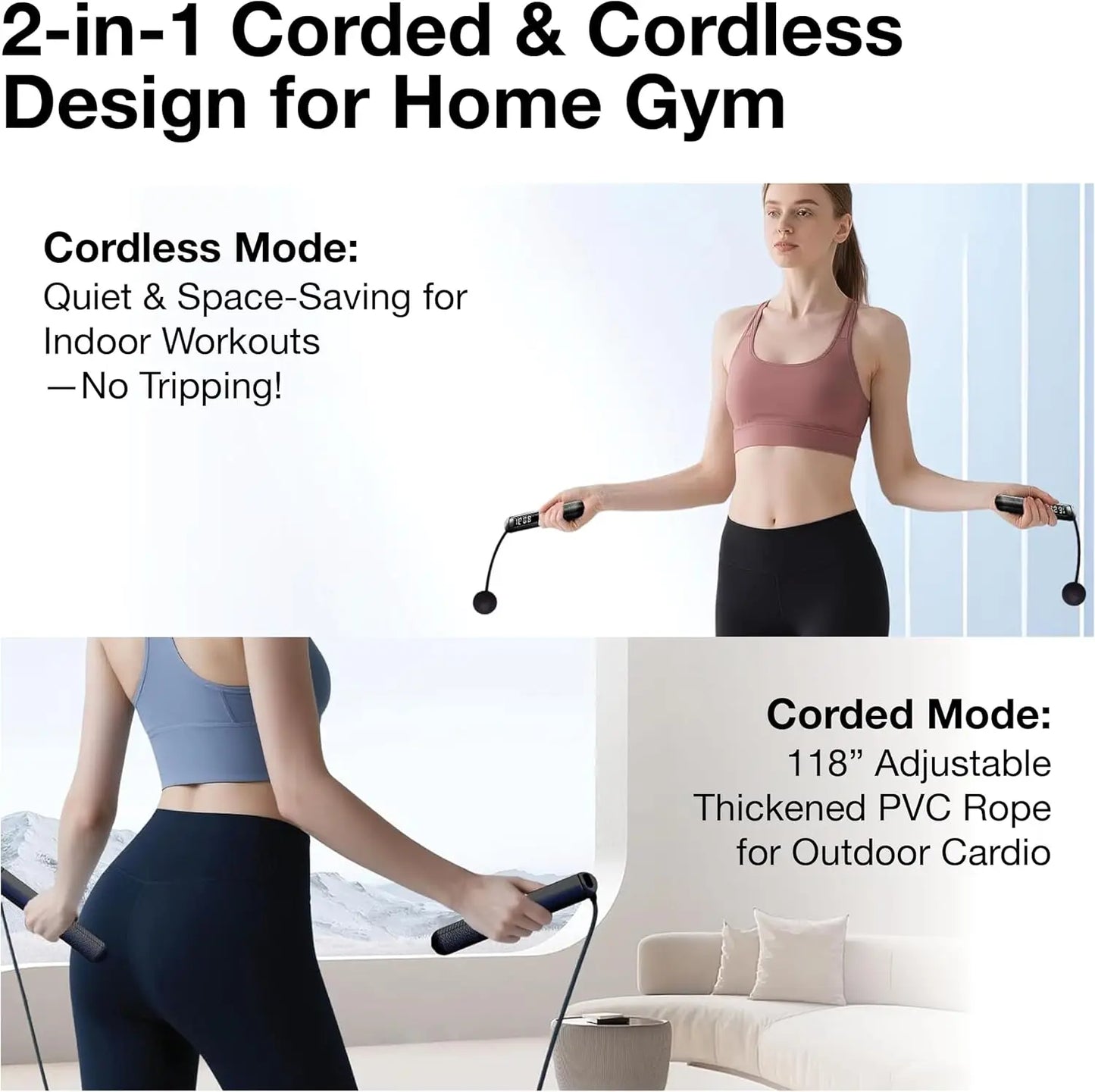 Progression Fitness Cordless Jump Rope – Smart Calorie Counter Cardio Trainer