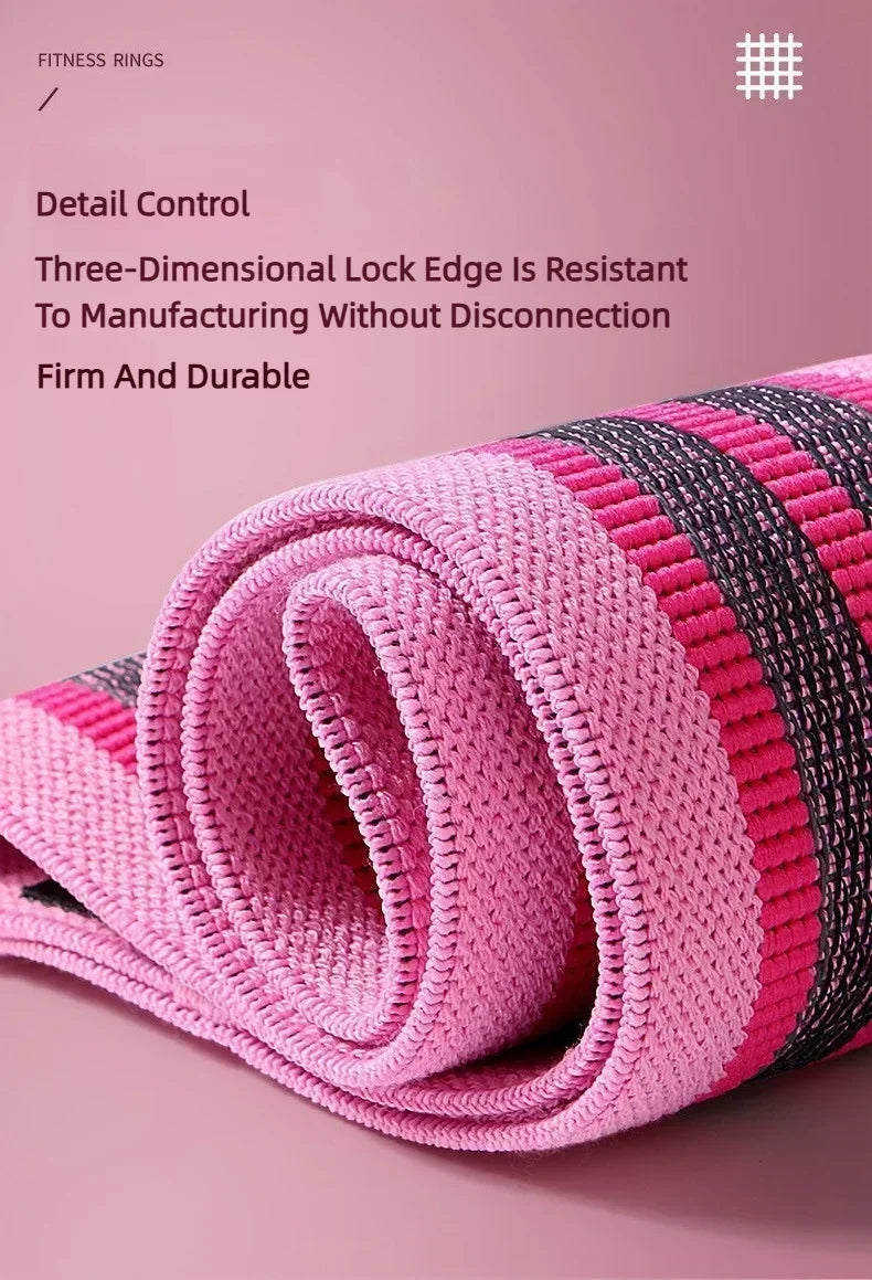 3-Piece Fabric Resistance Hip Bands – Non-Slip Glute, Thigh & Leg Workout Bands for Squats, Yoga & Strength Training