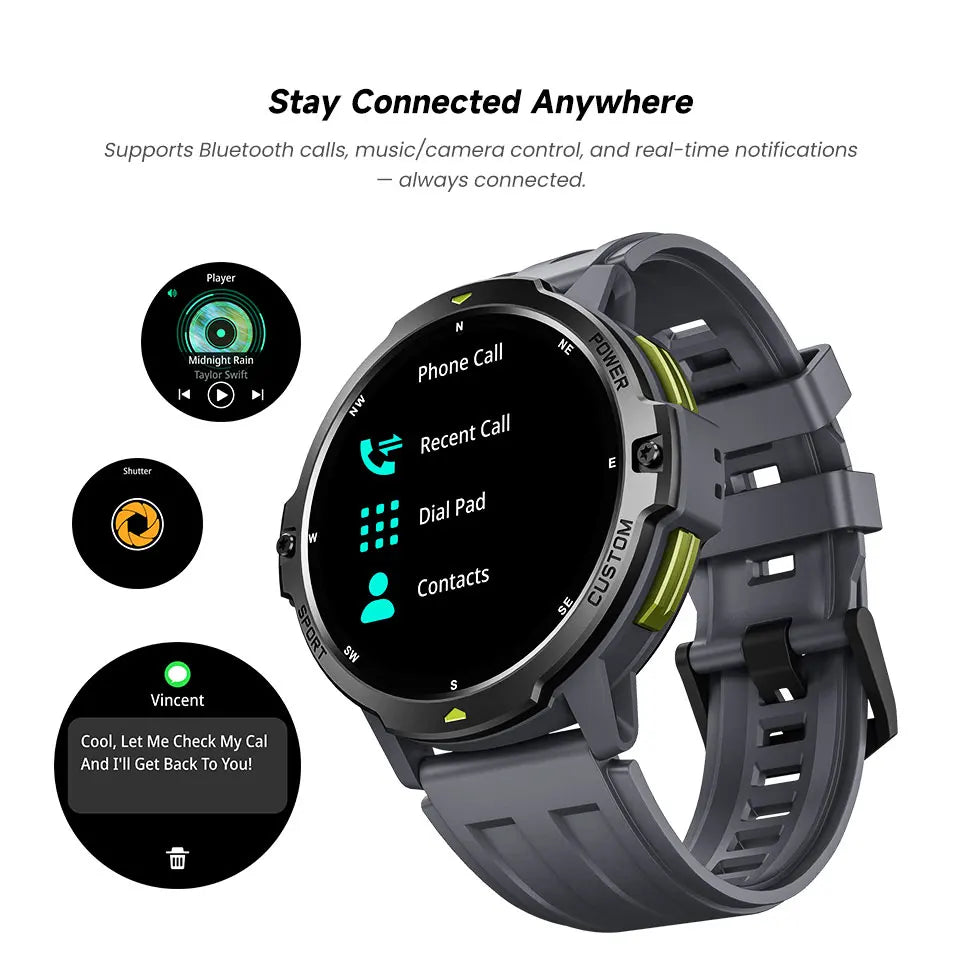 LEADOYS C31 Men's GPS Smartwatch Reloj Inteligente Para Hombre Outdoor Fitness Swimming Running Jumping Rope Smart Wrist Watch