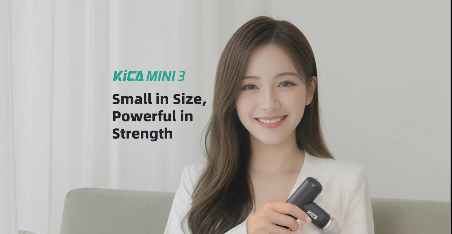 Kica Mini 3 Massage Gun Ultra Light 255g 3000RPM Adjustable Speed 7kg Impact Force 4 Heads Portable Muscle Relaxer