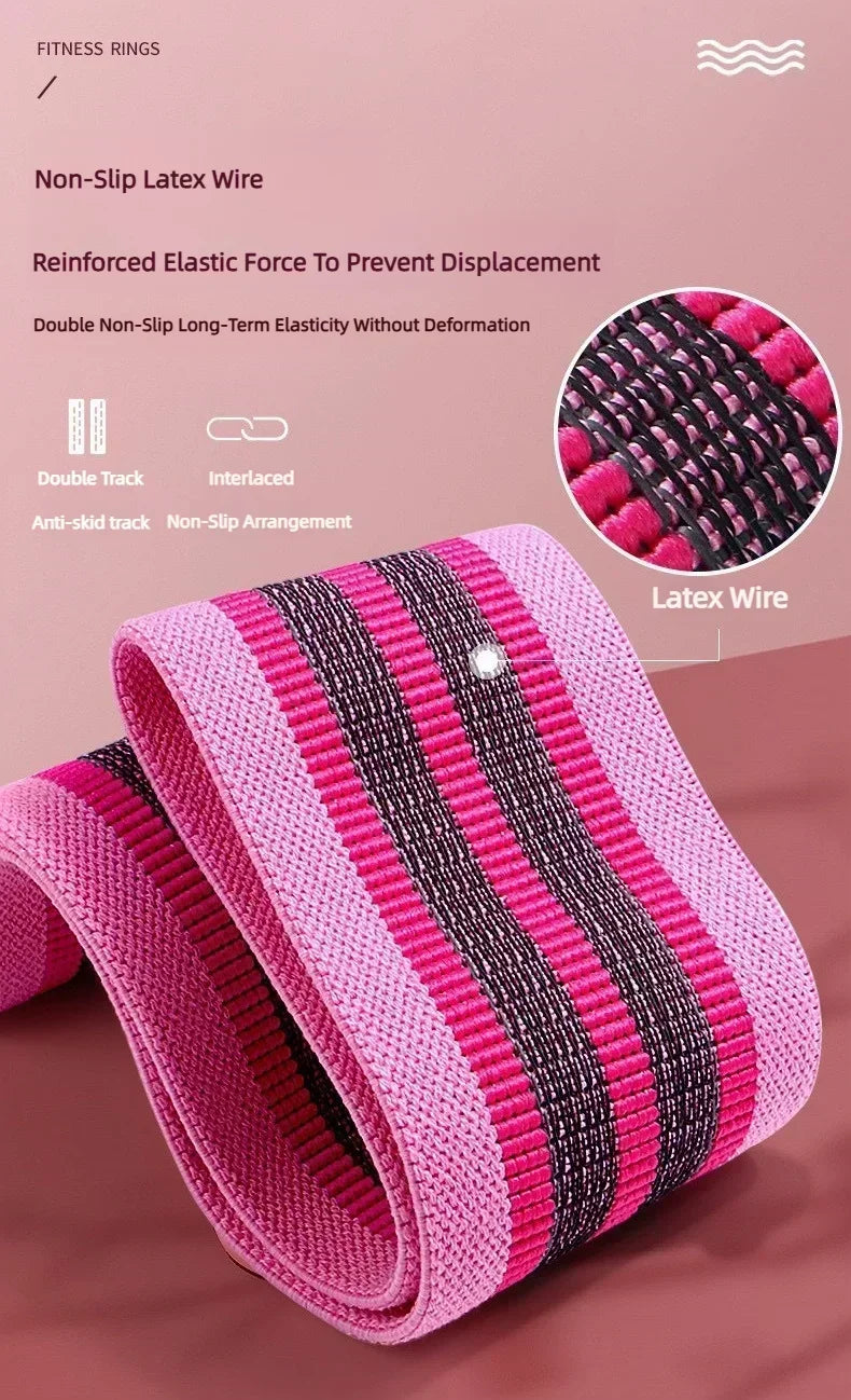 3-Piece Fabric Resistance Hip Bands – Non-Slip Glute, Thigh & Leg Workout Bands for Squats, Yoga & Strength Training