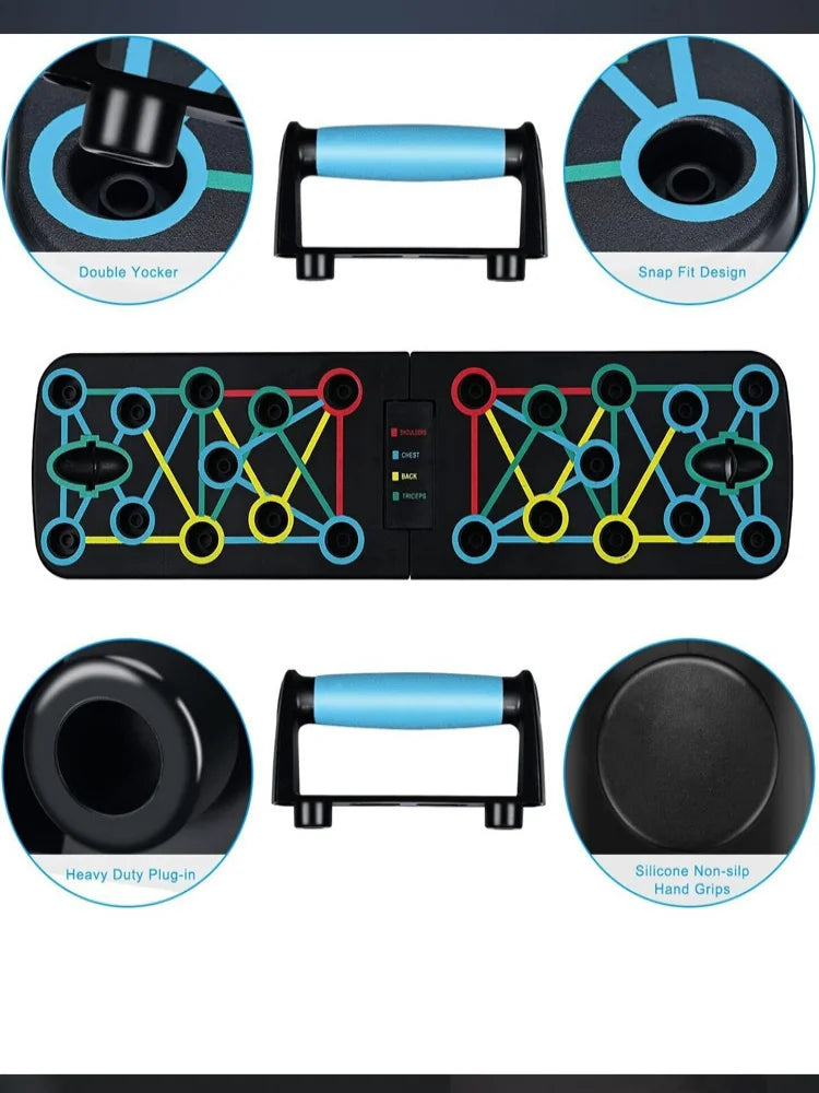 Portable Multi-Functional Push-Up Board Set - Foldable Sports Equipment - Home Gym Muscle Strength Machine - Pistol Support