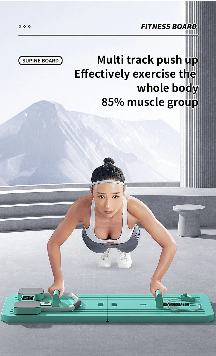 Multifunctional Abdominal Board Home Fitness Equipment Timer Push-up Handles Resistance Band Multifunctional Exercise Equipment