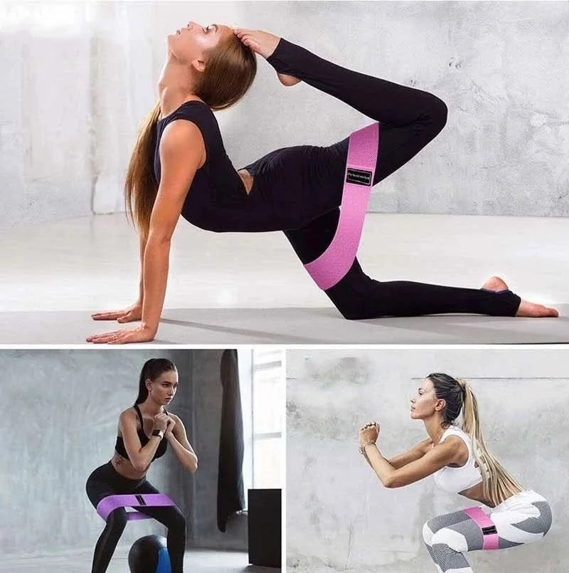 Fabric Resistance Hip Booty Bands Glute Thigh Elastic Workout Squat Circle Stretch Fitness Strips Loops Yoga Gym Equipment 3Pcs