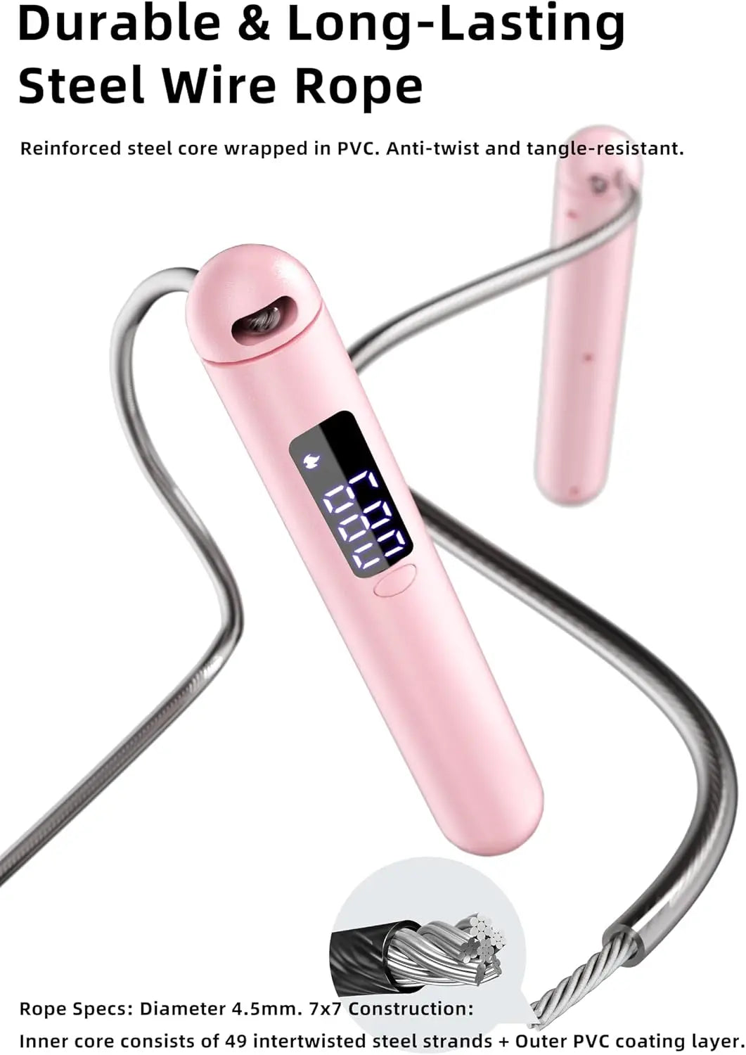 Progression Fitness Smart Jump Rope – 4-Mode Calorie Counter Cardio Rope
