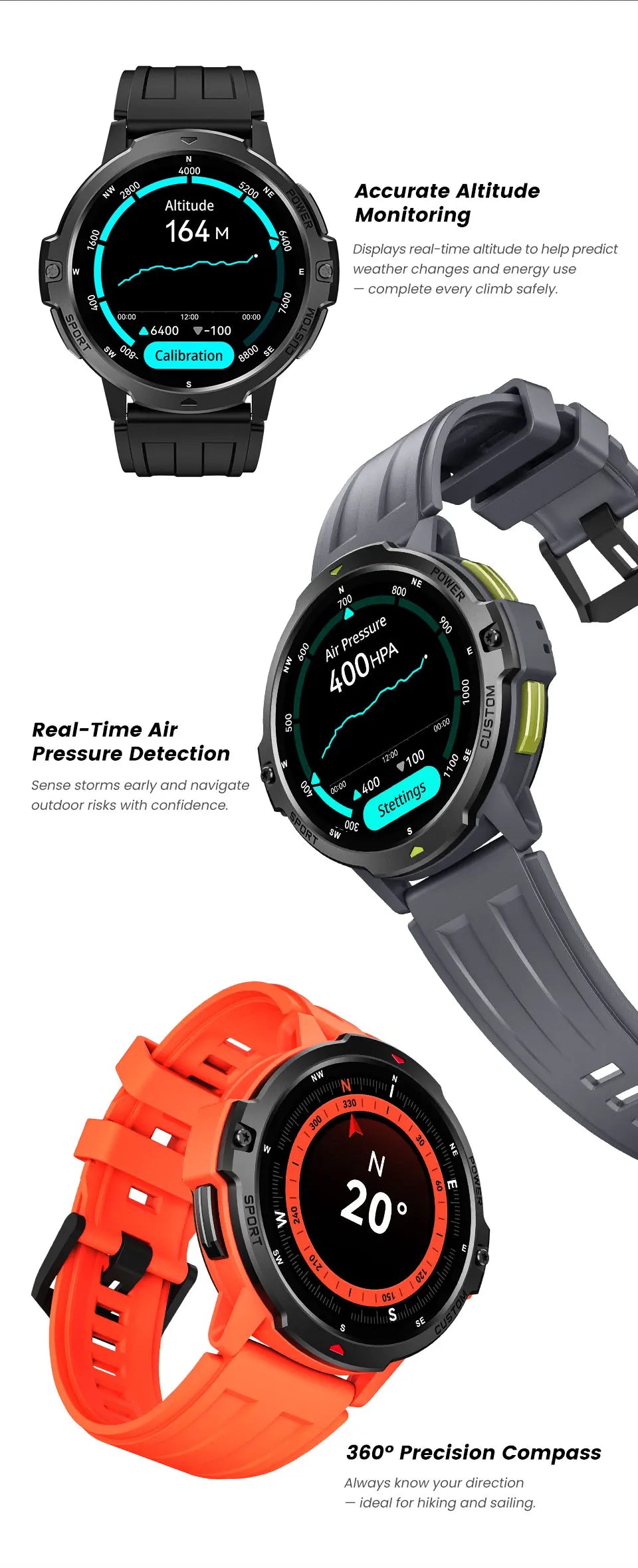 LEADOYS C31 Men's GPS Smartwatch Reloj Inteligente Para Hombre Outdoor Fitness Swimming Running Jumping Rope Smart Wrist Watch
