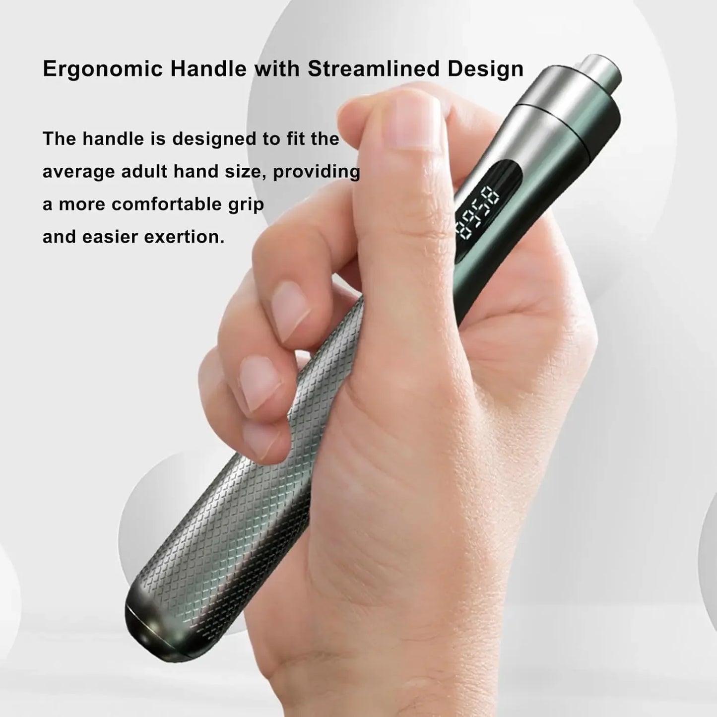 Smart Jump Rope with Counter - LCD Display, Aluminum Handles, Adjustable PVC-Coated Steel Cable, Type-C Charging for Cardio & HIIT
