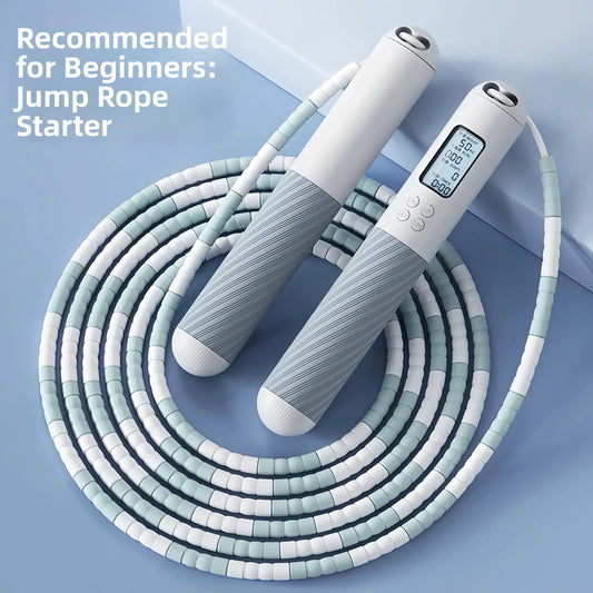 Progression Fitness Beaded Jump Rope – Adjustable Length with Smart Counter