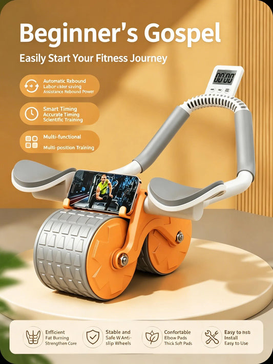 Rebound Ab Roller with Elbow Support & Counter | Core Trainer – Progression Fitness