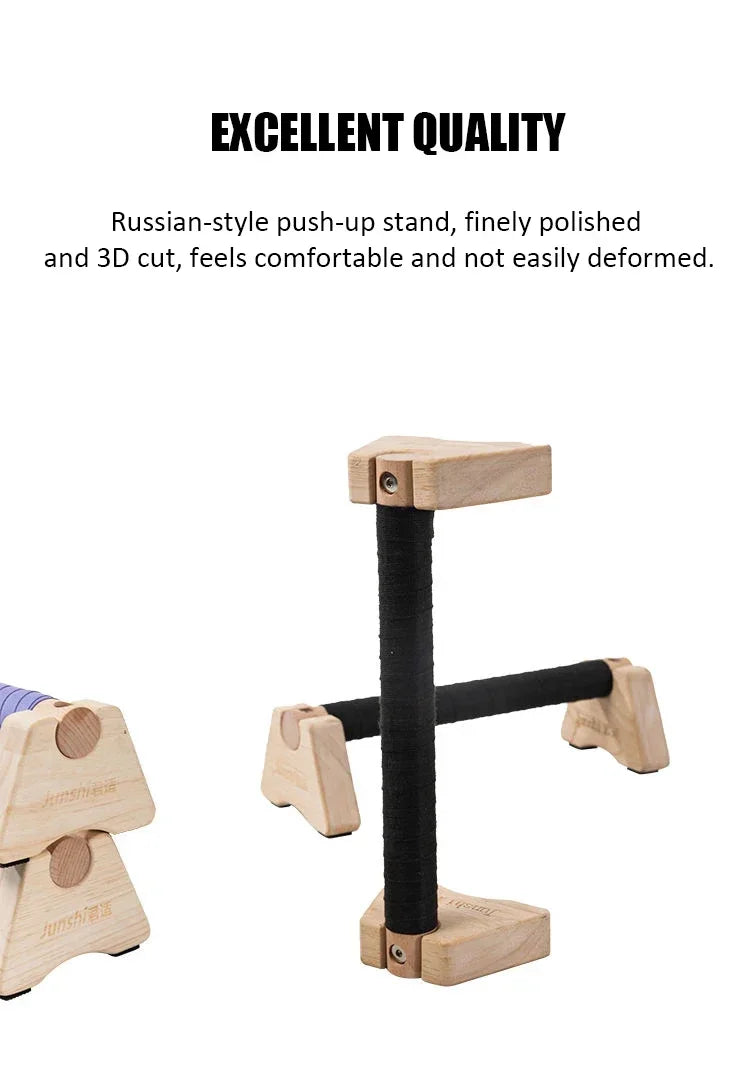 1 Pair Wooden Push-up Bar Stands Gym Push Ups Rack Board Fitness Exercise Body Building Training Handstand Parallel Rod
