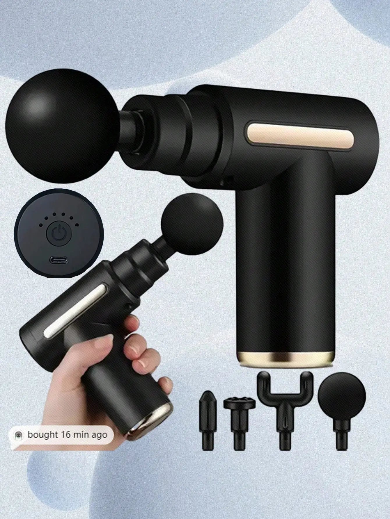 2026Portable Muscle Massage Gun For Body Massage, With Led Touch Screen, Speed Adjustment,, And 4 Replaceable，Rechargeable