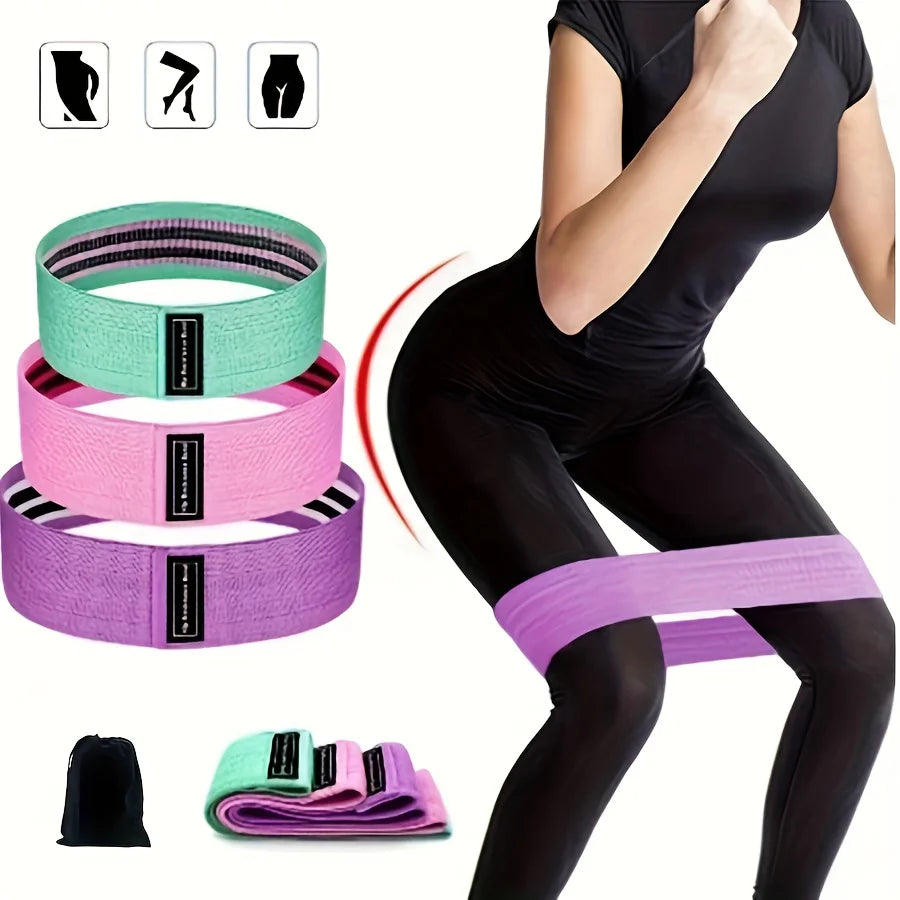 Fabric Resistance Hip Booty Bands Glute Thigh Elastic Workout Squat Circle Stretch Fitness Strips Loops Yoga Gym Equipment 3Pcs