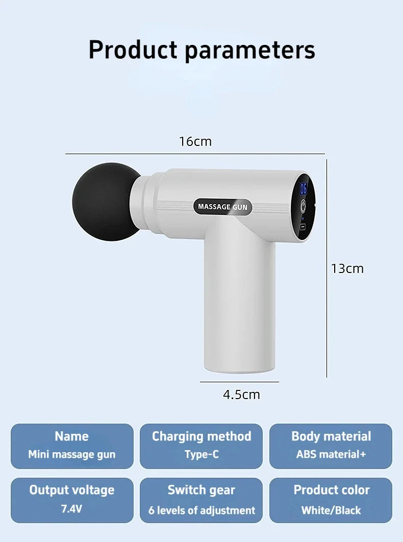 USB Mini Massage Gun Fascia Machine Muscle Relaxation Vibrating Gun Rod Massage Fitness Equipment Neck Grab Fascia Gun