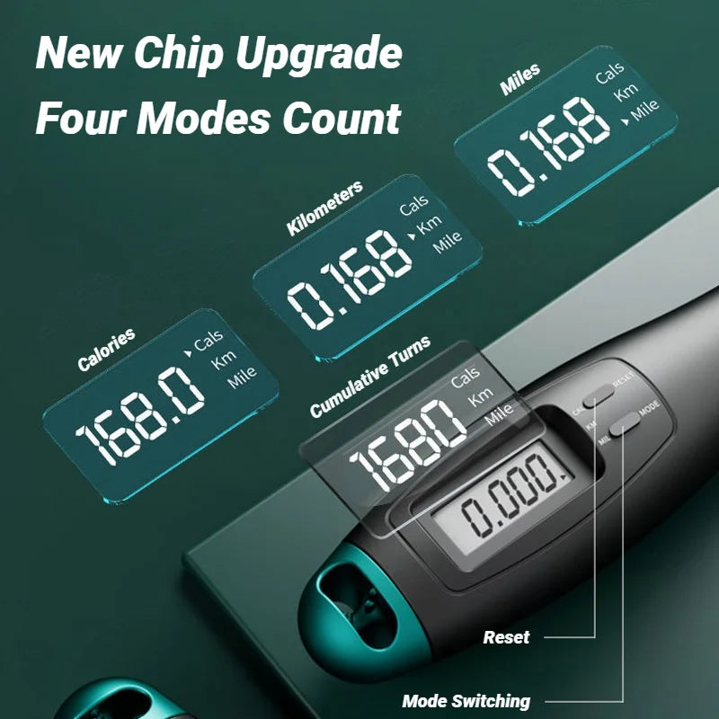 Counting Jump Rope with Digital Counter Adjustable Steel Skipping Rope for Cardio & Fitness