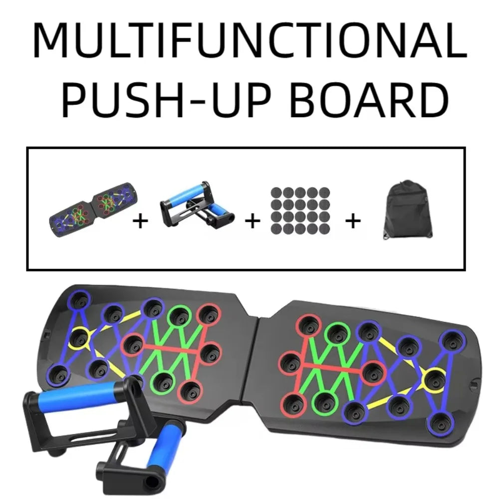 22/28-in-1 Push-up Board Multifunctional Foldable Home Exercise Equipment Colorful with Tension Rope Push Up Bar Gym