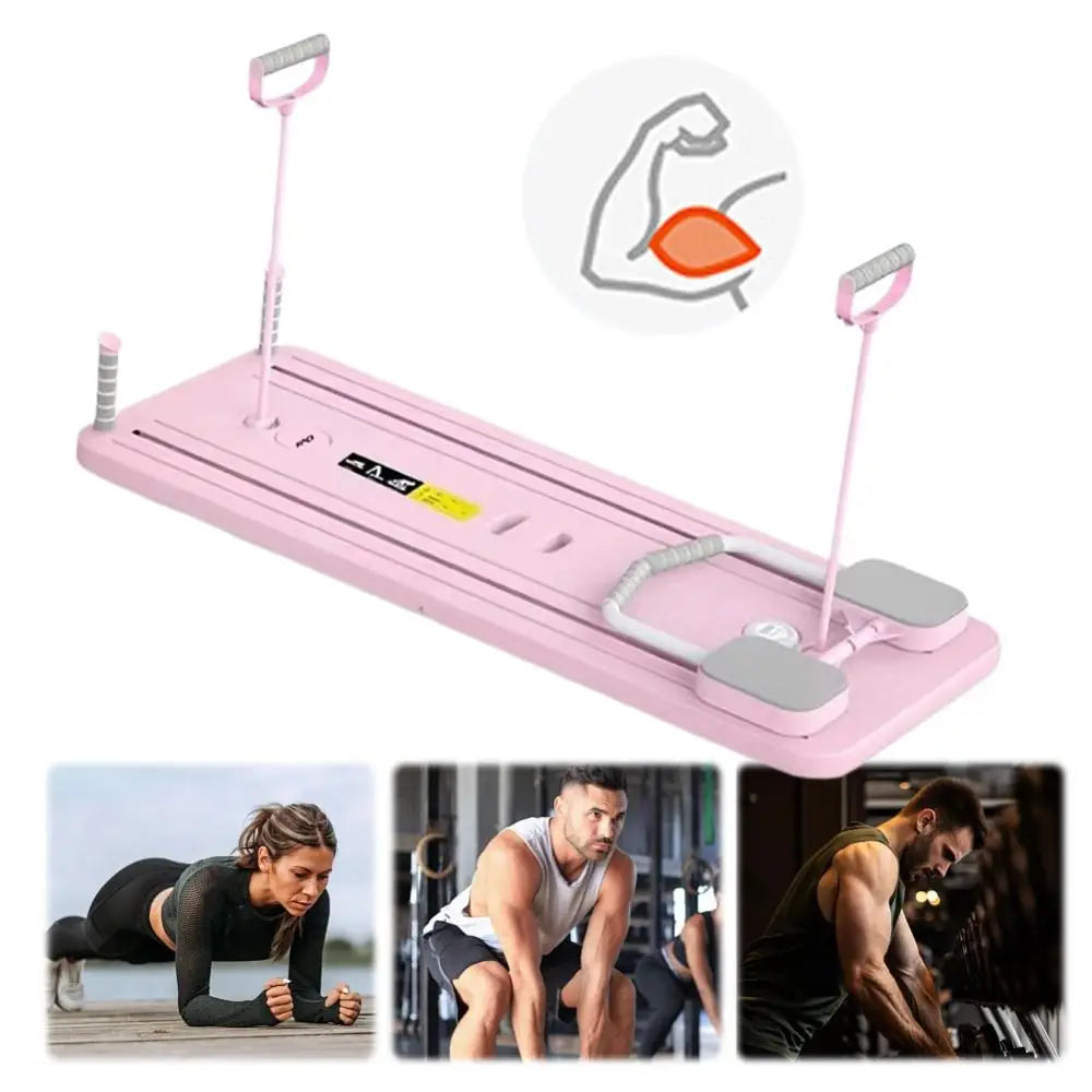 Leg & Arm Toner Fitness Abdominal Exercise Board Foldable Adjustable Push-up Automatic Rebound Board with Tension Rope