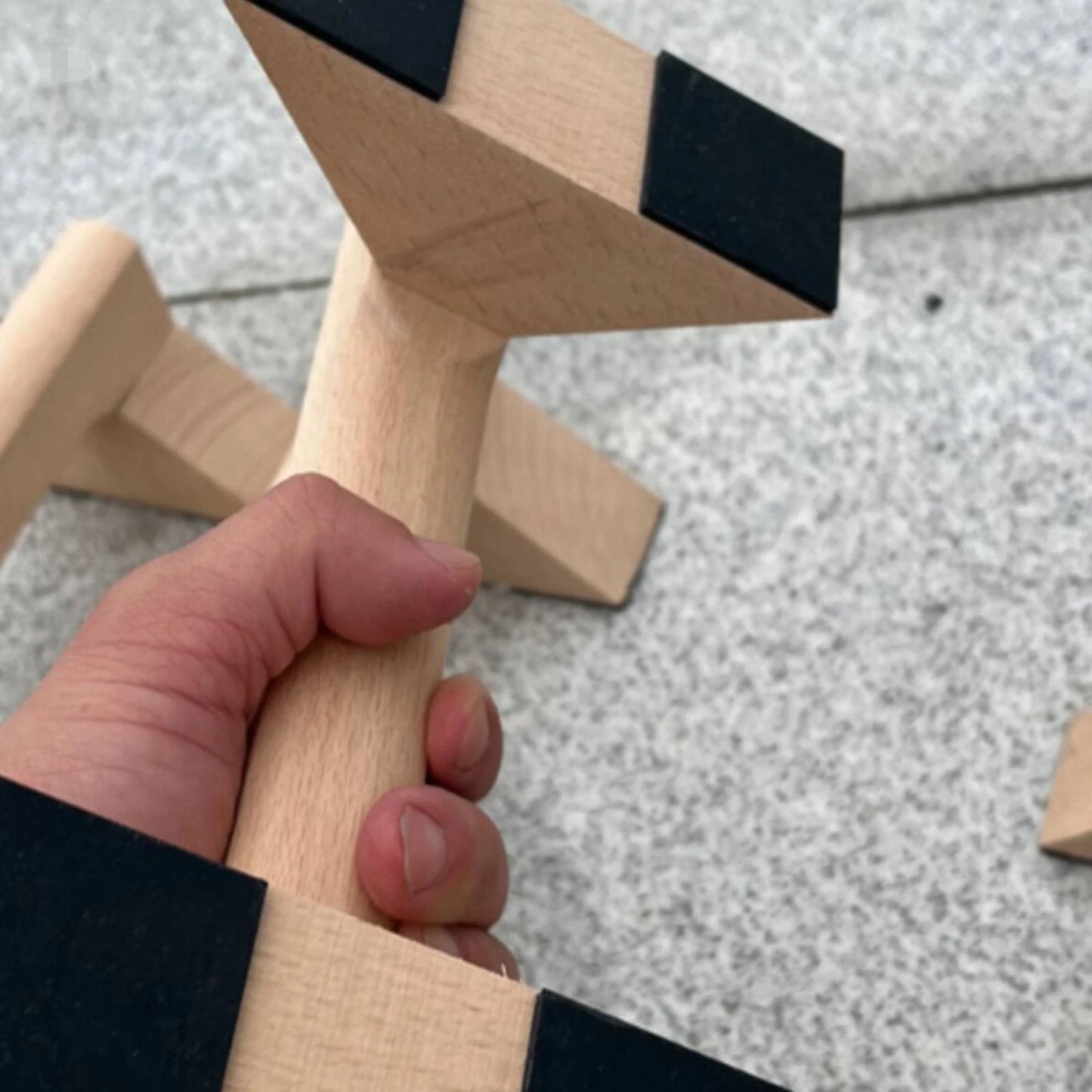 Wooden Push-up Stands Solid Wood Push-up Stands with Triangular Base Parallettes Long-Lasting Fitness Equipment Comfortable Grip