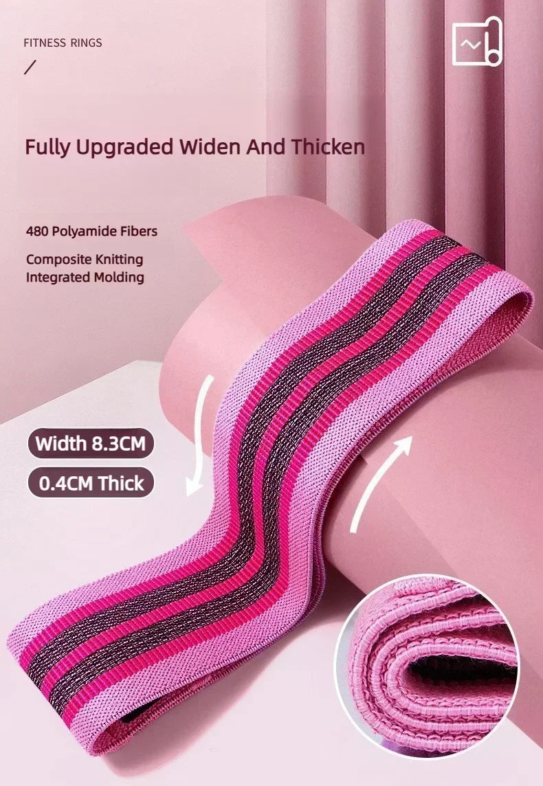 3-Piece Fabric Resistance Hip Bands – Non-Slip Glute, Thigh & Leg Workout Bands for Squats, Yoga & Strength Training