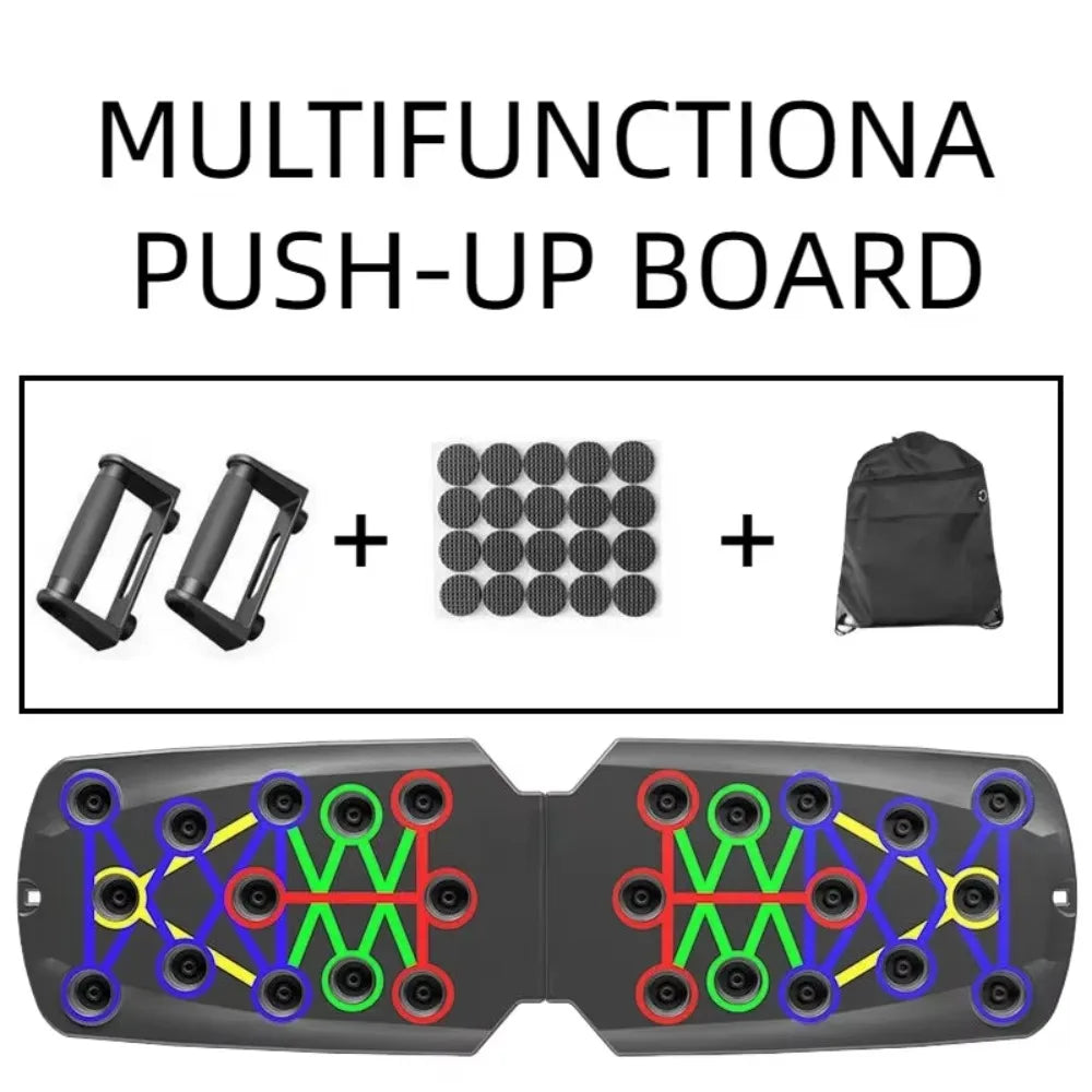 22/28-in-1 Push-up Board Multifunctional Foldable Home Exercise Equipment Colorful with Tension Rope Push Up Bar Gym
