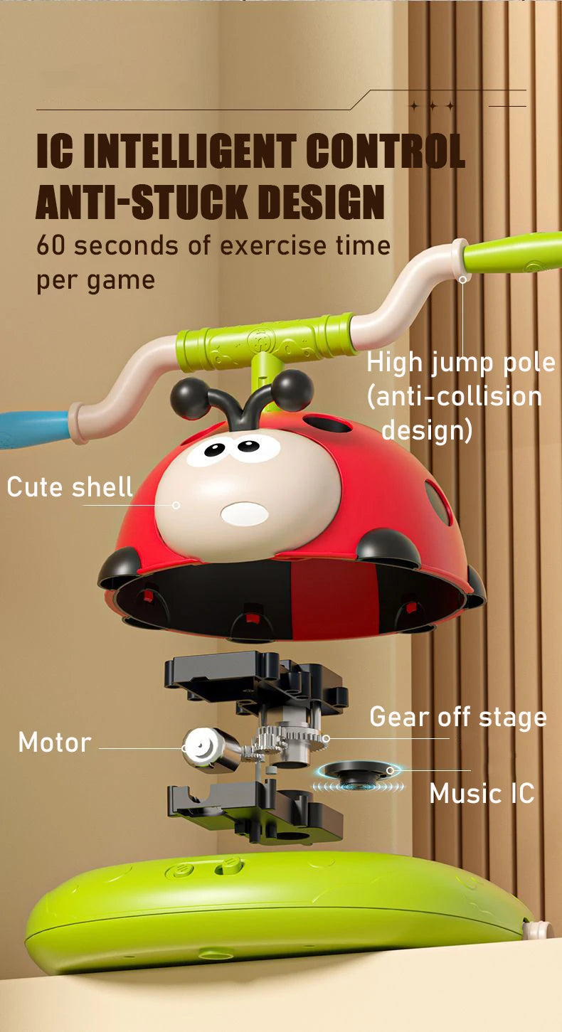 3 In 1 Ladybug Sensory Training Skipping Rope Toss Machine Stomping Launcher Gym Jumping Sports Indoor Outdoor Toy Kids Gift