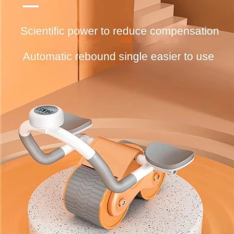 Ab Roller With Pads Self-Rebounding 2-Wheel Ab Trainer Elbow Pads Home Fitness Equipment For Building Strong Abs And Six-Pack