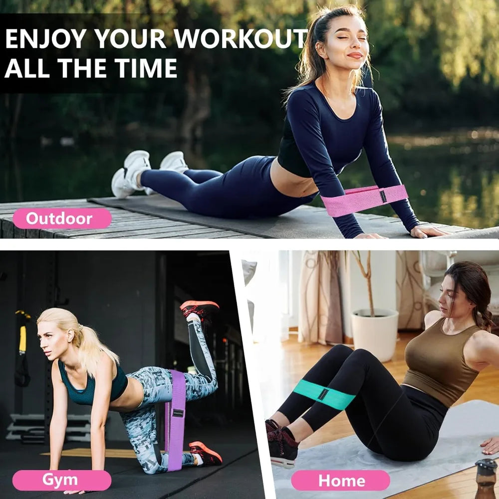 Progression Fitness Fabric Resistance Bands Set | 3-Level Exercise Bands for Glute, Leg & Full Body Workouts