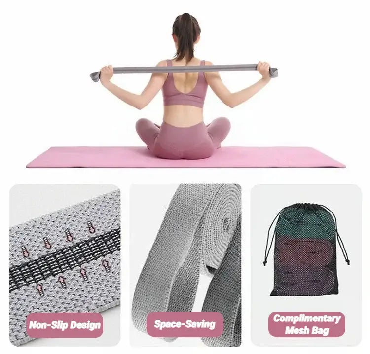 Long Resistance Loop Band Set Unisex Fitness Yoga Elastic Bands Hip Circle Thigh Squat Workout Cloth Legs Butt Exercise