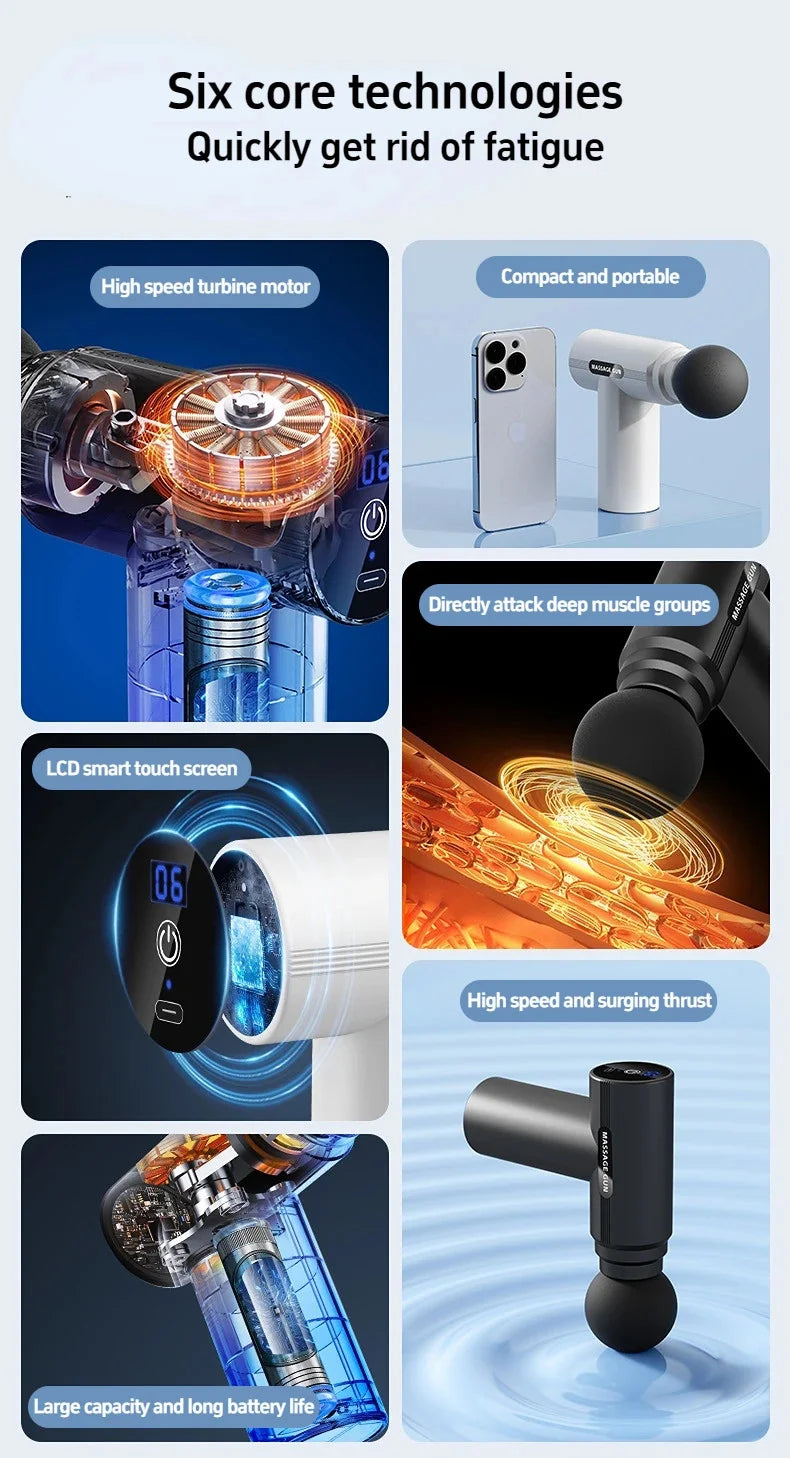 USB Mini Massage Gun Fascia Machine Muscle Relaxation Vibrating Gun Rod Massage Fitness Equipment Neck Grab Fascia Gun
